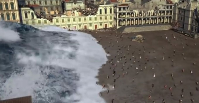 Τρομακτικές εικόνες: Αναπαριστάση του σεισμού των 8,5 Ρίχτερ στη Λισαβόνα το 1775! (Βίντεο)