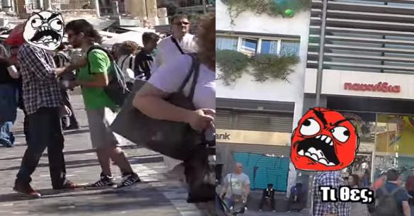 Κουρεύει αγνώστους στο κέντρο της Αθήνας… Αποτέλεσμα ; Να βρει τον μπελά του… (Βίντεο)