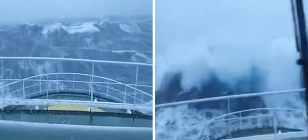 Εντυπωσιακό βίντεο: Κύμα-τέρας 30 μέτρων χτυπάει πλοίο