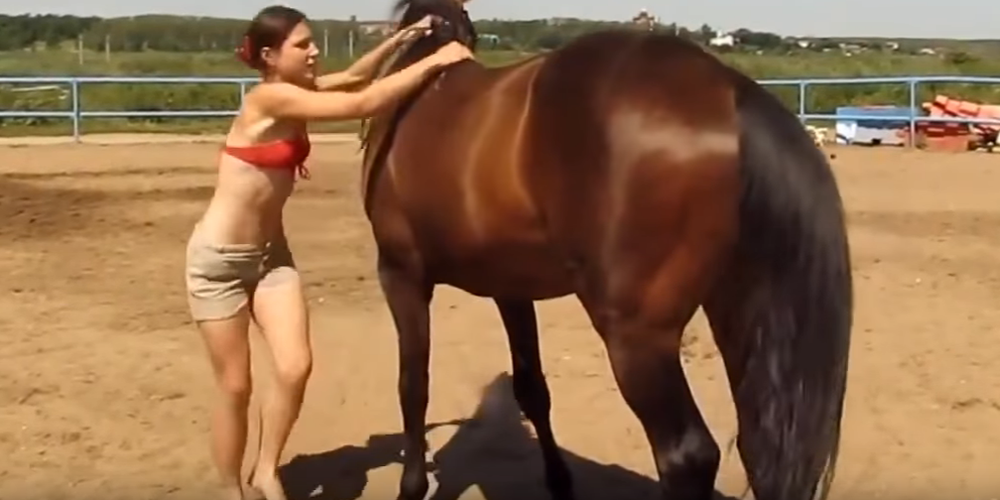 Μια νεαρή γυναίκα προσπαθεί να ιππεύσει άλογο αλλά εκείνο έχει άλλα σχέδια (Video)