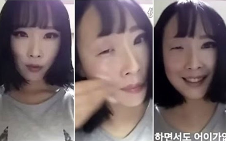Γυναίκα από την Κορέα αφαιρεί το μακιγιάζ και το μάτι της σχεδόν εξαφανίζεται