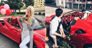 Σύζυγος έκανε δώρο στην γυναίκα του μια Ferrari που είχε μέσα 1.000 τριαντάφυλλα