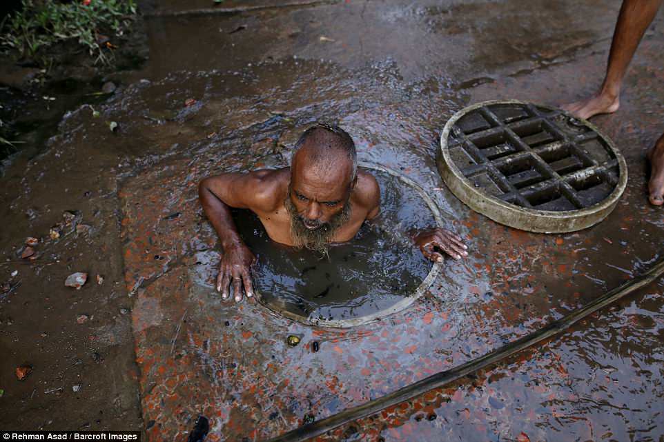 TheyÂ also must deal with poisonous fumes emitted by the sewage as an extra hazard to the health