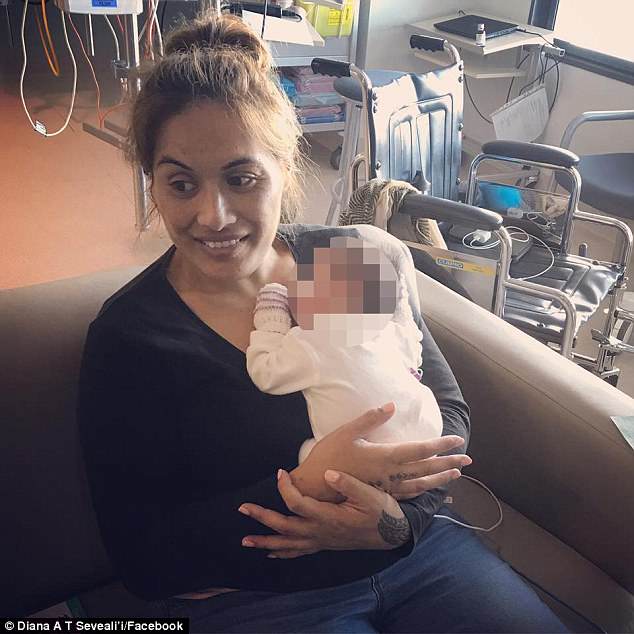 Diana Sevealii, 36, (pictured with her baby) has died after she was tragically diagnosed with stage four cervical cancer five weeks after giving birth to her little girl Brooklyn