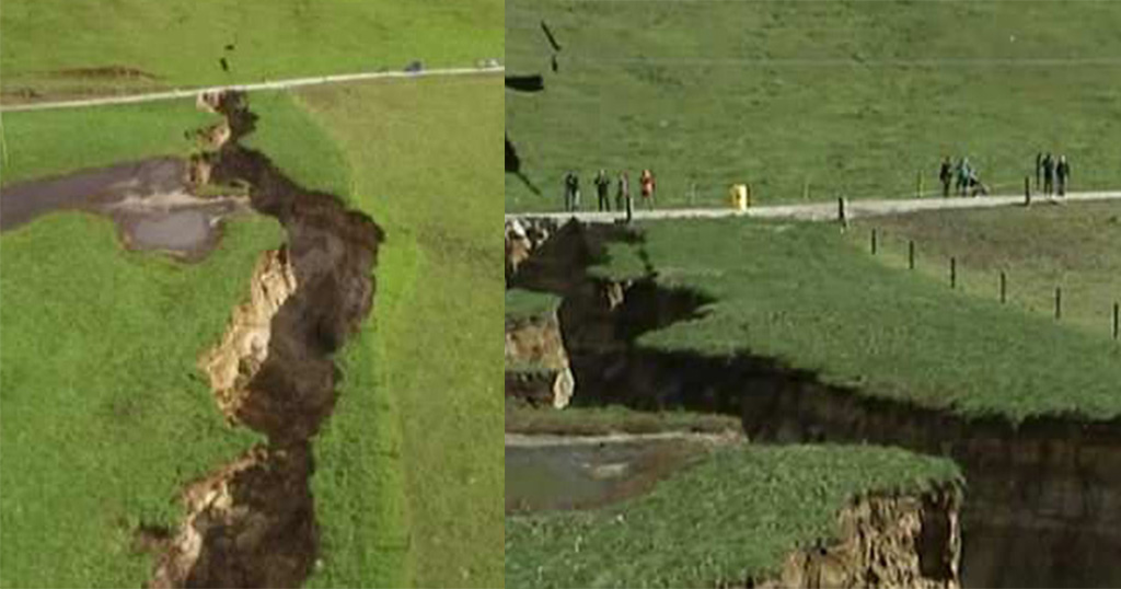 Τεράστια και βαθιά τρύπα άνοιξε στην Νέα Ζηλανδία λόγω των βροχών