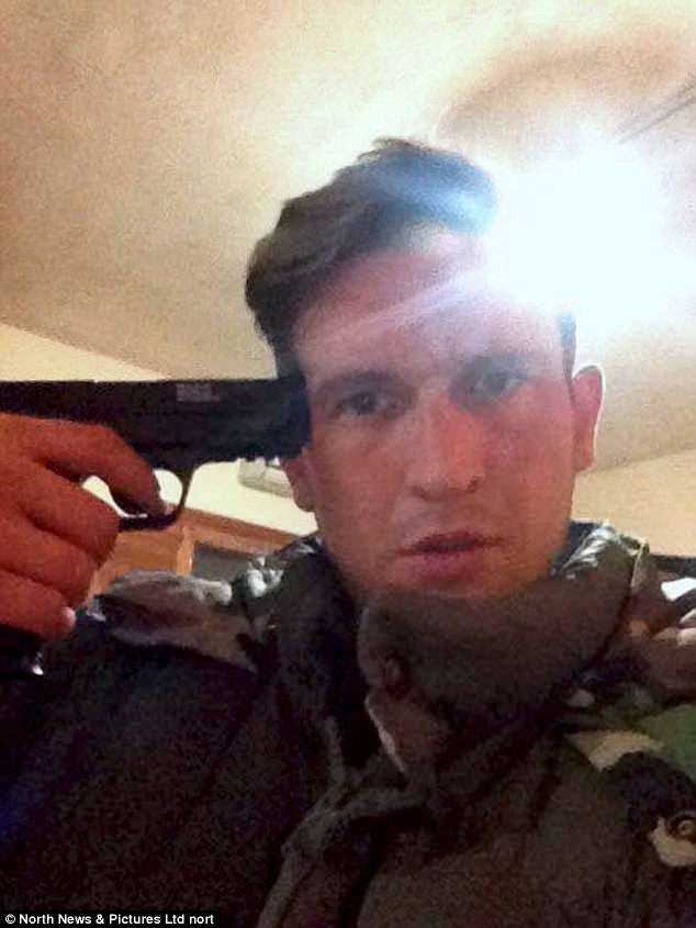 Michael Goodwin (pictured) is now in jail after his hostage sent a secret selfie that sparked a police responseÂ 