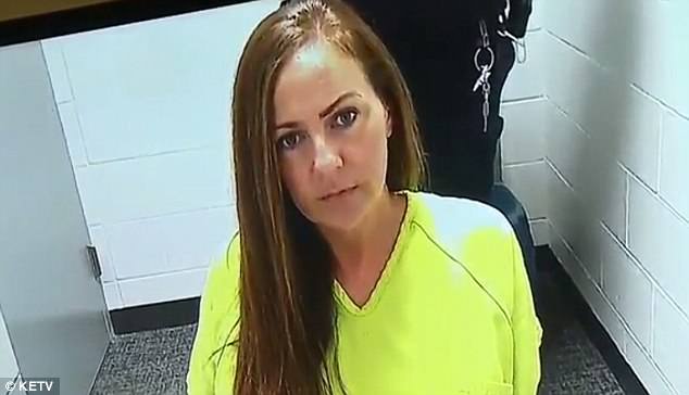 Prosecutors asked for the bond to be raised as Bean turned herself in with a BAC of .190. She is seen during her first appearance in court via a video link