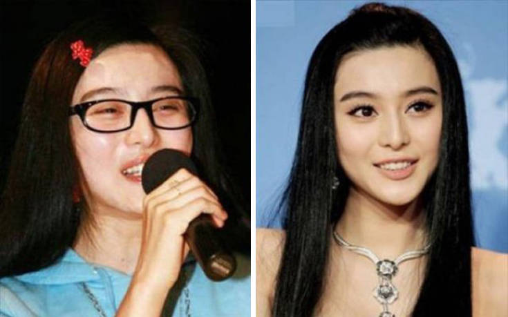 Γυναίκες από την Ασία πριν και μετά το μακιγιάζ