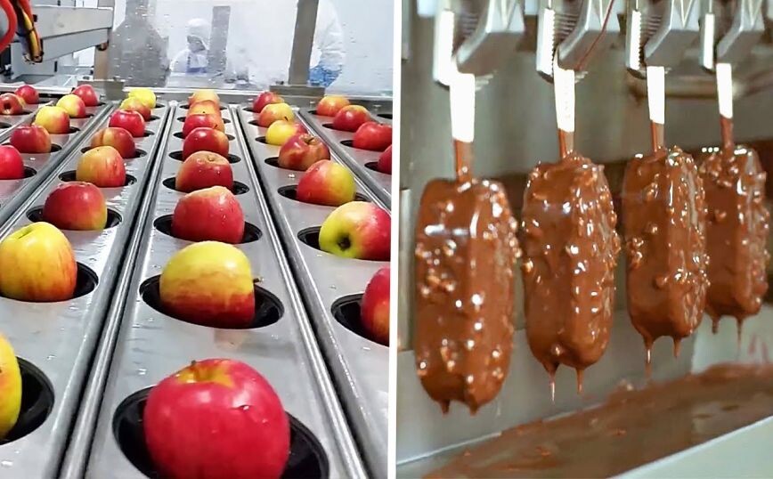 Εντυπωσιακές εικόνες: Πώς δουλεύουν τα μηχανήματα παραγωγής φαγητού σε εργοστάσια
