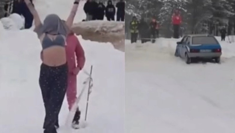 Οδηγός ράλι στη Ρωσία τράκαρε γιατί τα «έχασε» όταν γυναίκα σήκωσε την μπλούζα της