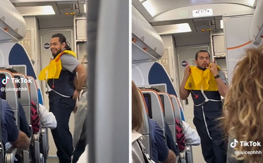 Ο αεροσυνοδός που έγινε viral με τον τρόπο που έκανε επίδειξη ασφαλείας – «Είναι έτοιμος για το Broa...