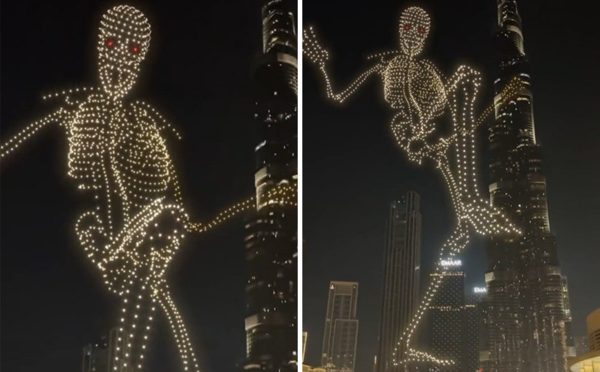 Απίστευτο show με drones στο Ντουμπάι για το Halloween – Σχηματίστηκε γιγάντιος σκελετός δίπλα από ο...
