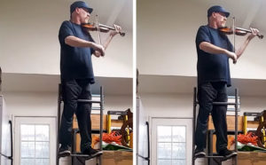 Ο βιολιστής… της σκάλας