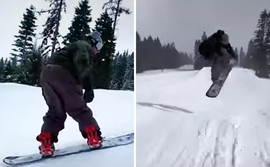 Παίζει το snowboard στα δάχτυλα