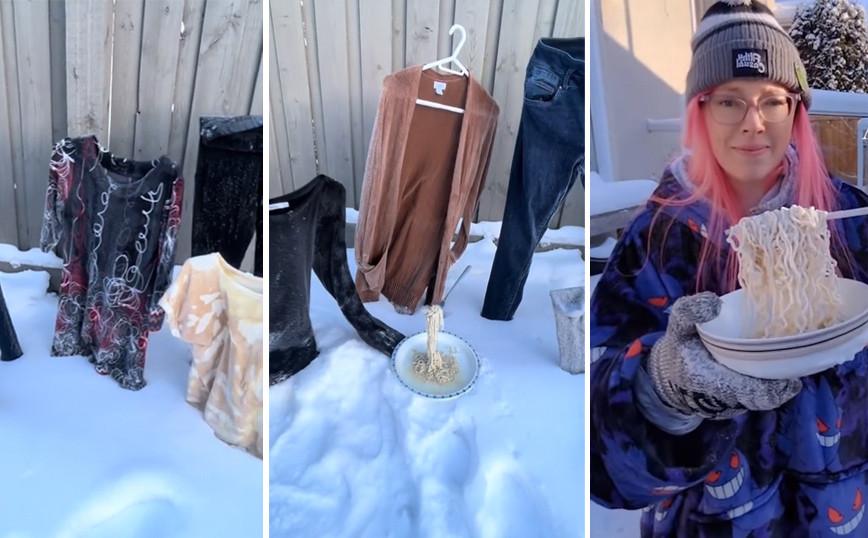 Όταν κάνει κρύο στον Καναδά και παίζουν… με τα ρούχα